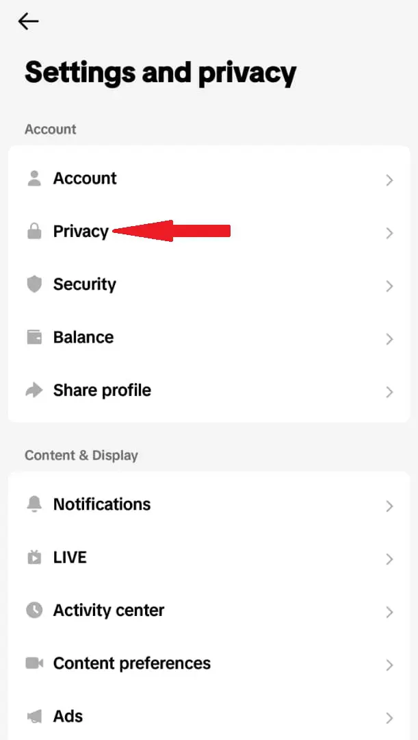 3. Look for Privacy Settings